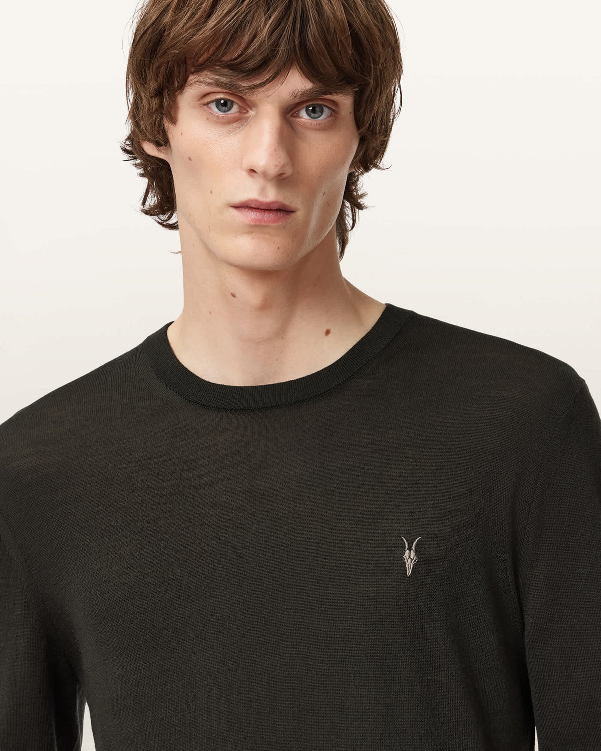 Mode Merino Wool Ramskull Jumper Olive Green