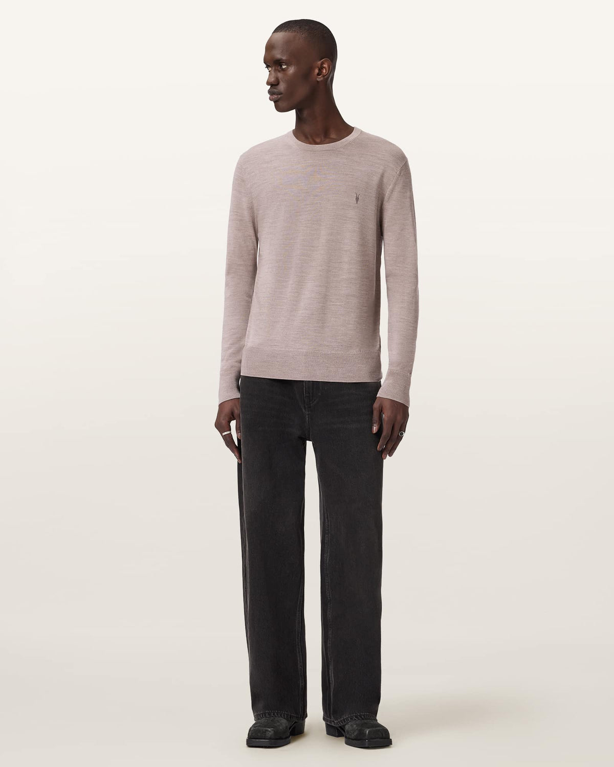 Mode Merino Wool Ramskull Jumper STONE TAUPE