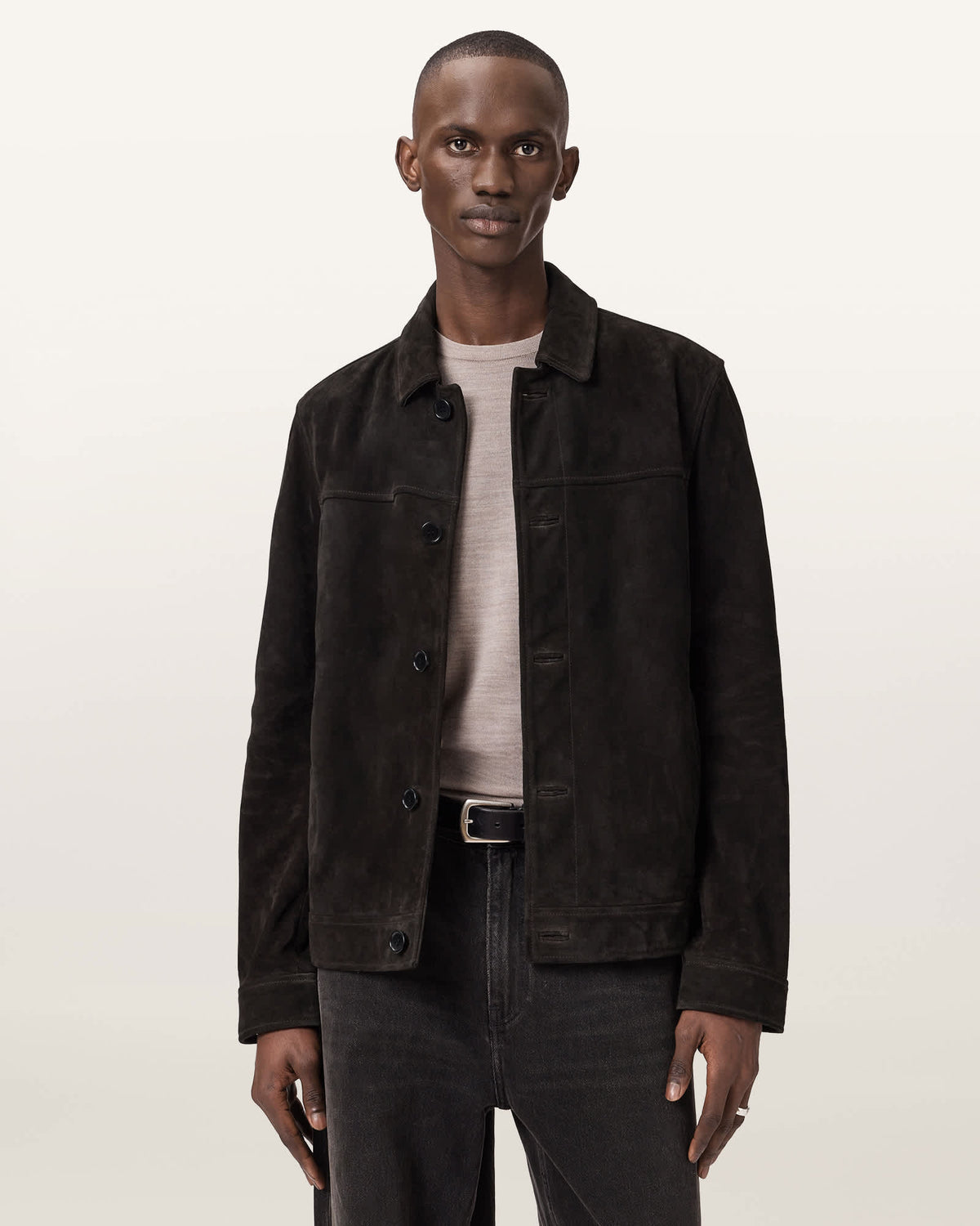 Nates Suede Slim Fit Jacket TANNER BLACK