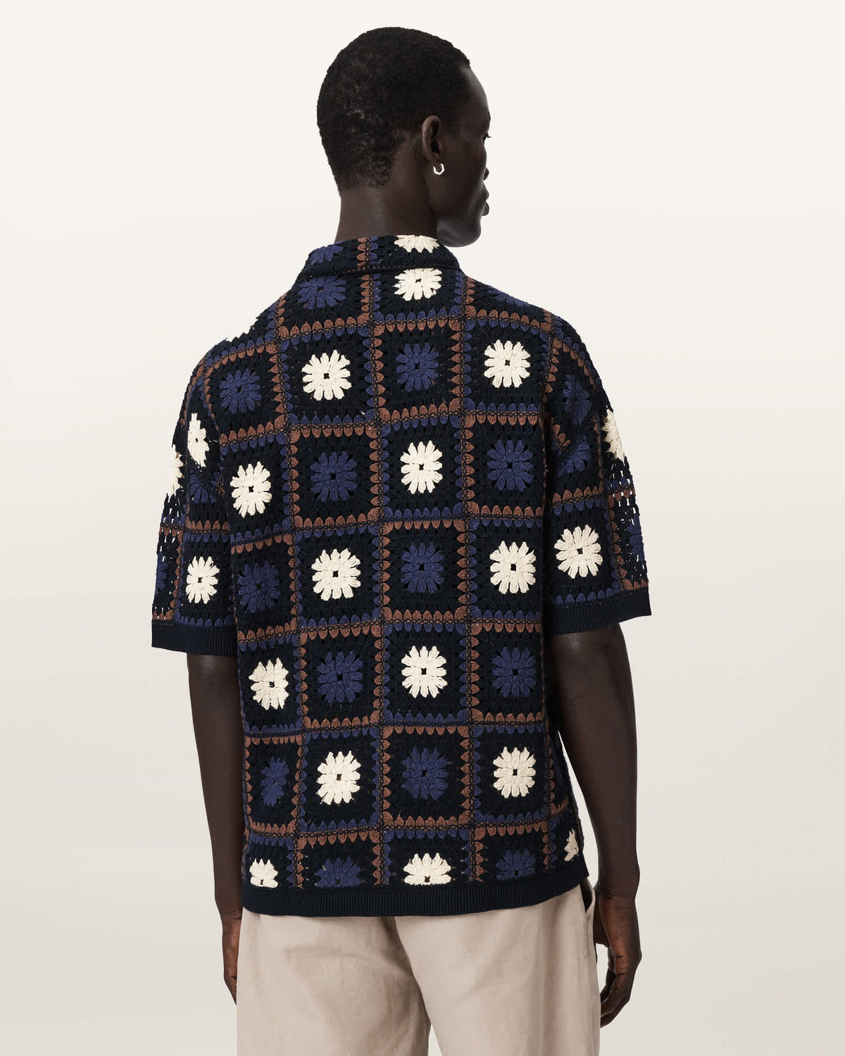 Mandon Short Sleeve Crochet Shirt MOONSTONE BLUE