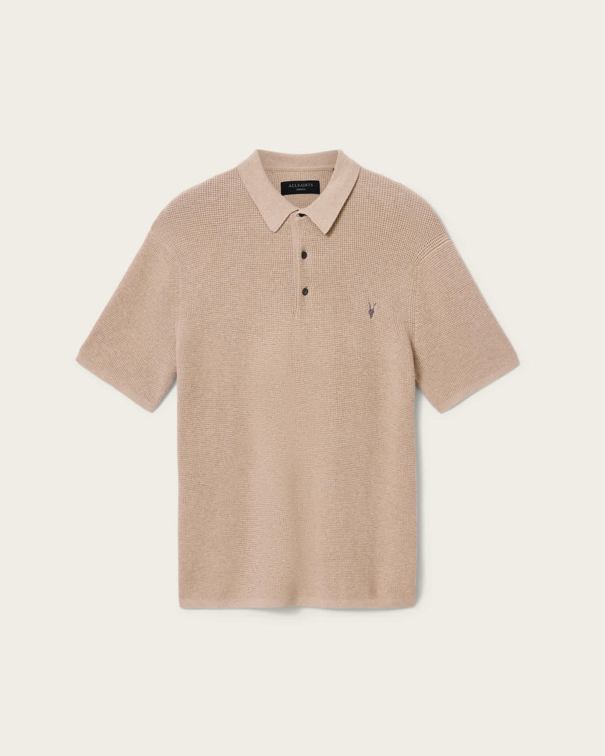 Aspen Waffle Texture Ramskull Polo Shirt MOON GREY