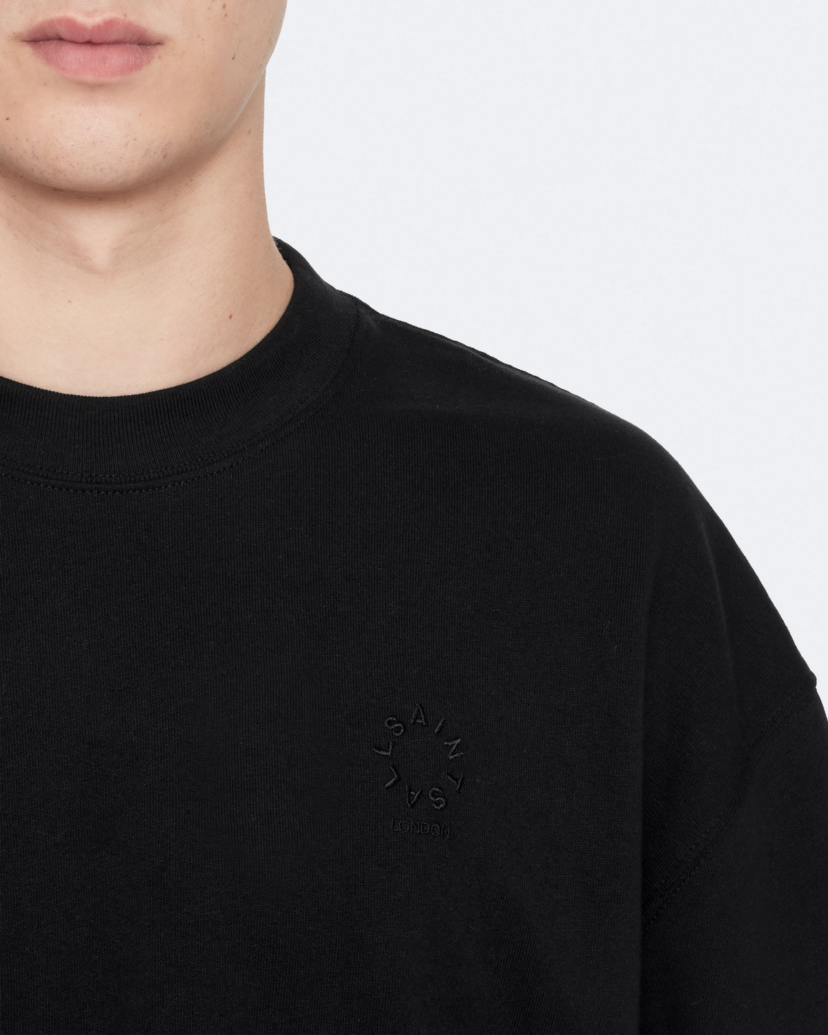 Haven Embroidered Logo Oversized T-Shirt Jet Black