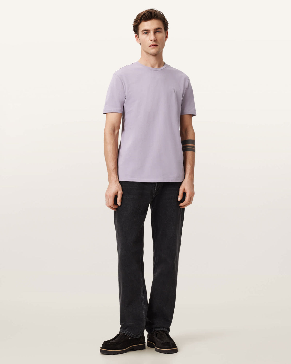 Brace Brushed Cotton Crew Neck T-Shirt SMOKE PURPLE