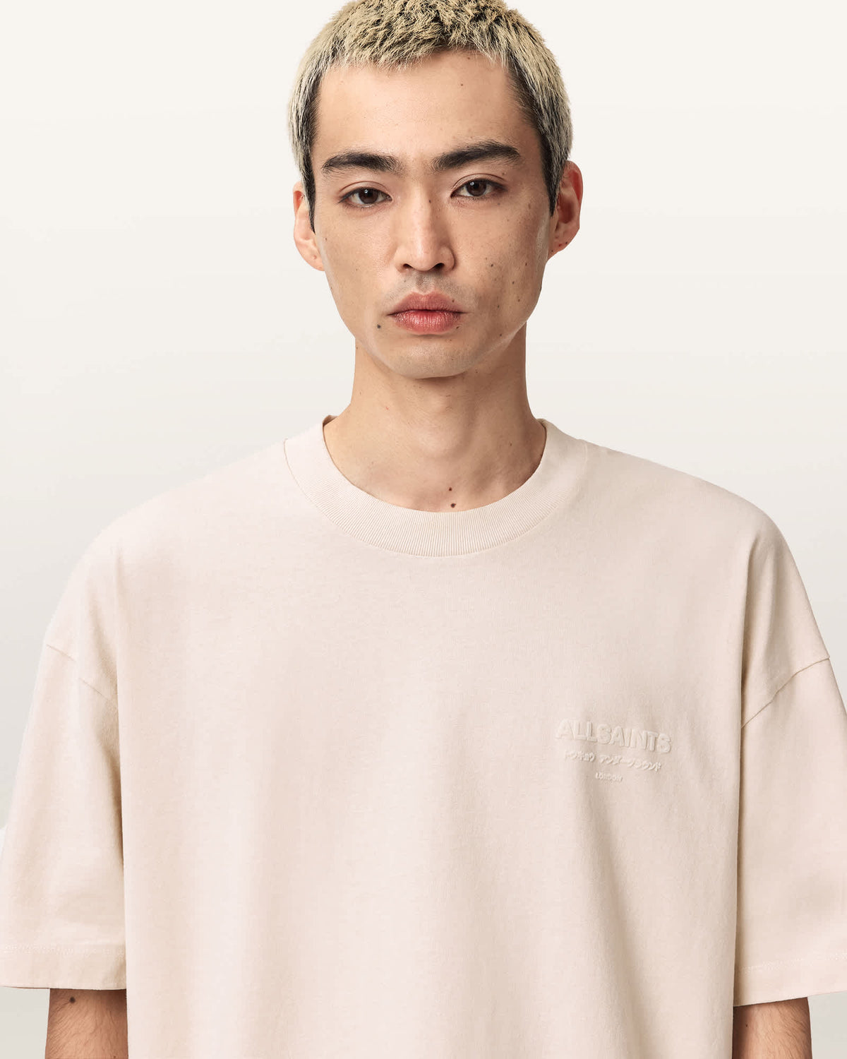 Xander Flocked Logo Oversized T-Shirt MUTED WHITE