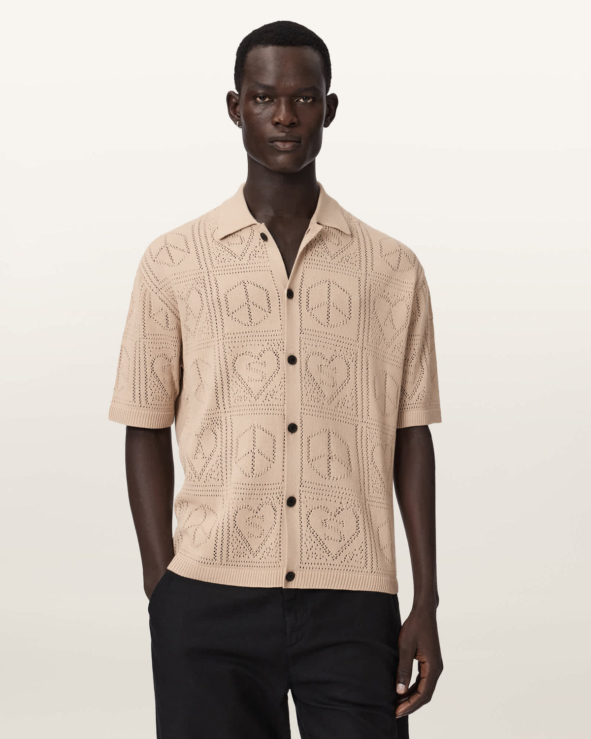 Arktx Open Stitch Jacquard Cardigan SAND TAUPE