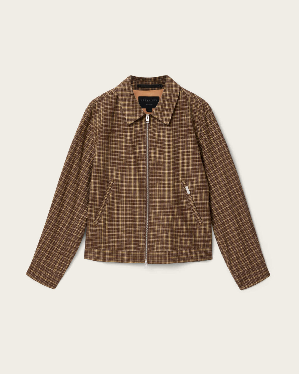 Lakeshaw Relaxed Fit Linen Blend Check Jacket MORASS BROWN
