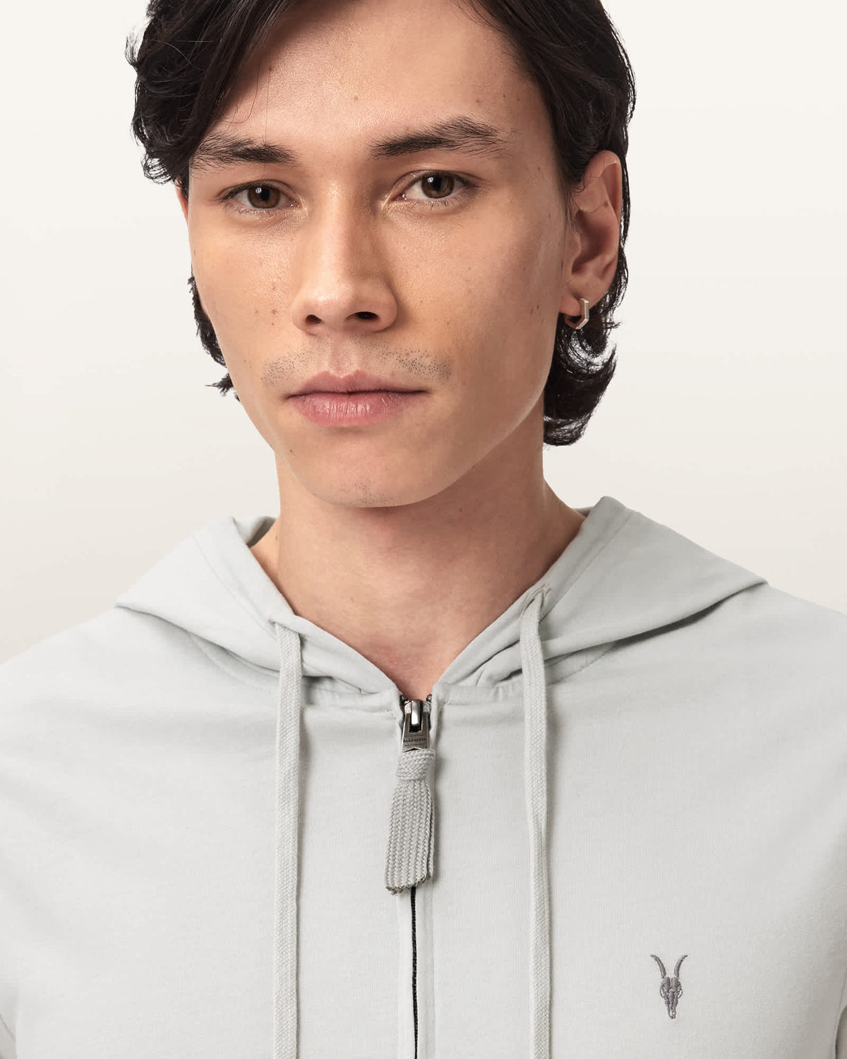 Brace Zip-Up Ramskull Hoodie Pebble Grey
