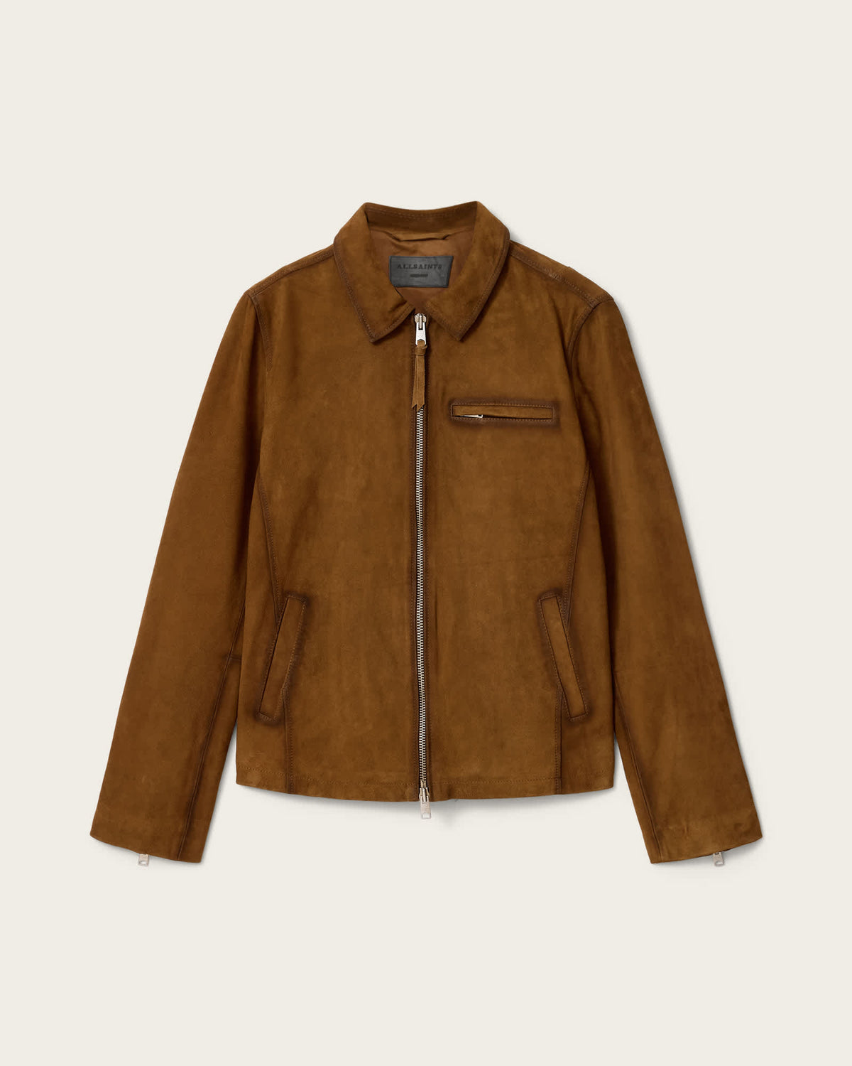 Ashwood Long Sleeve Suede Jacket Tan Brown