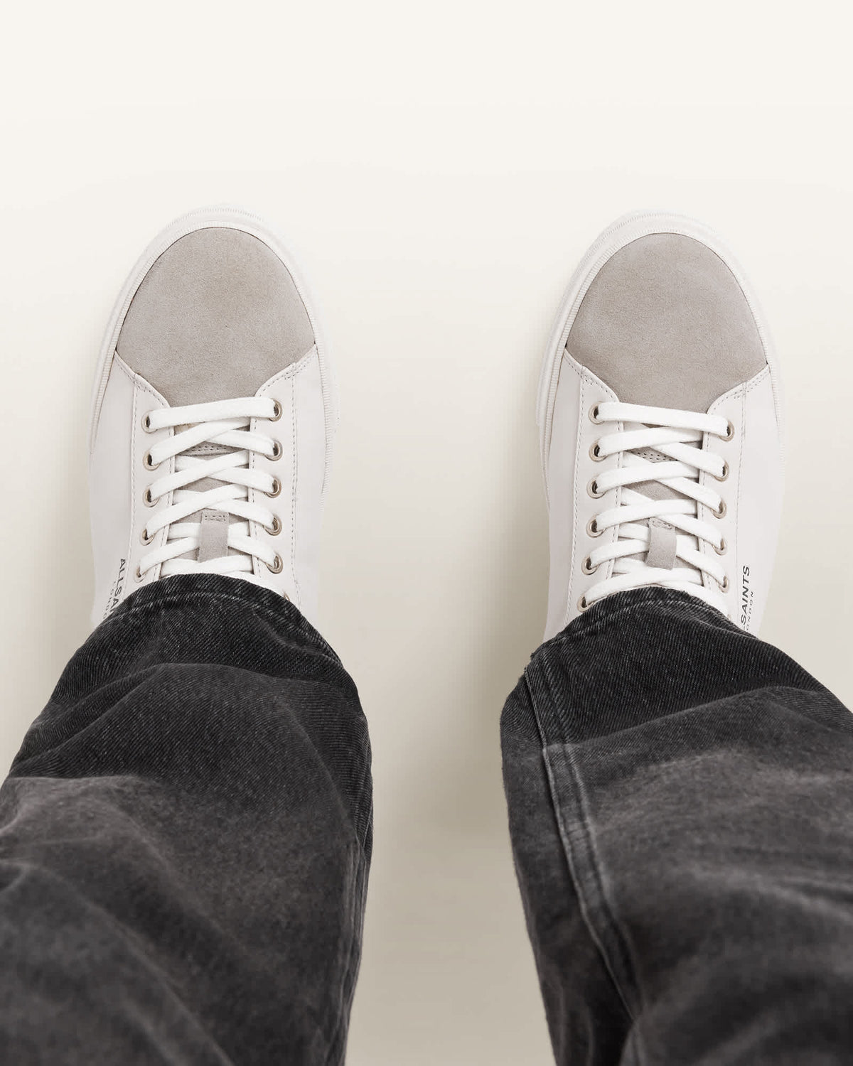 Tucker Low Top Leather Trainers WHITE/CHALK WHITE