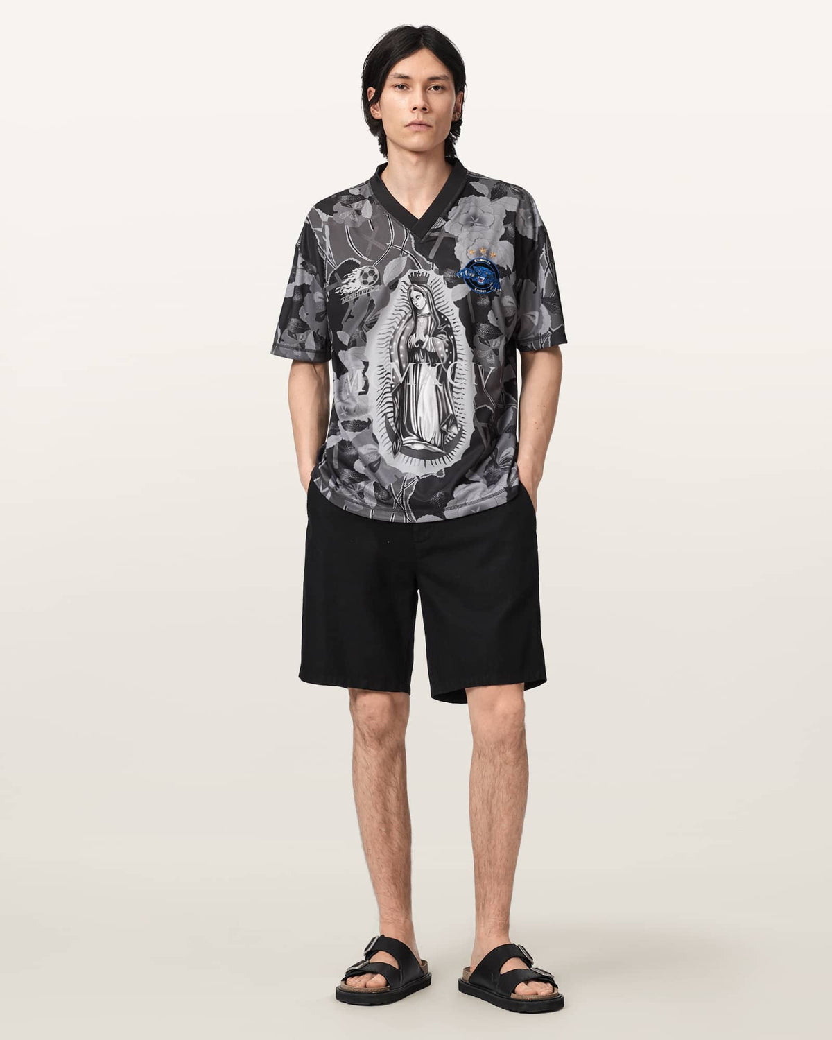 Puerto Oversized Short Sleeve Football Shirt Jet Black