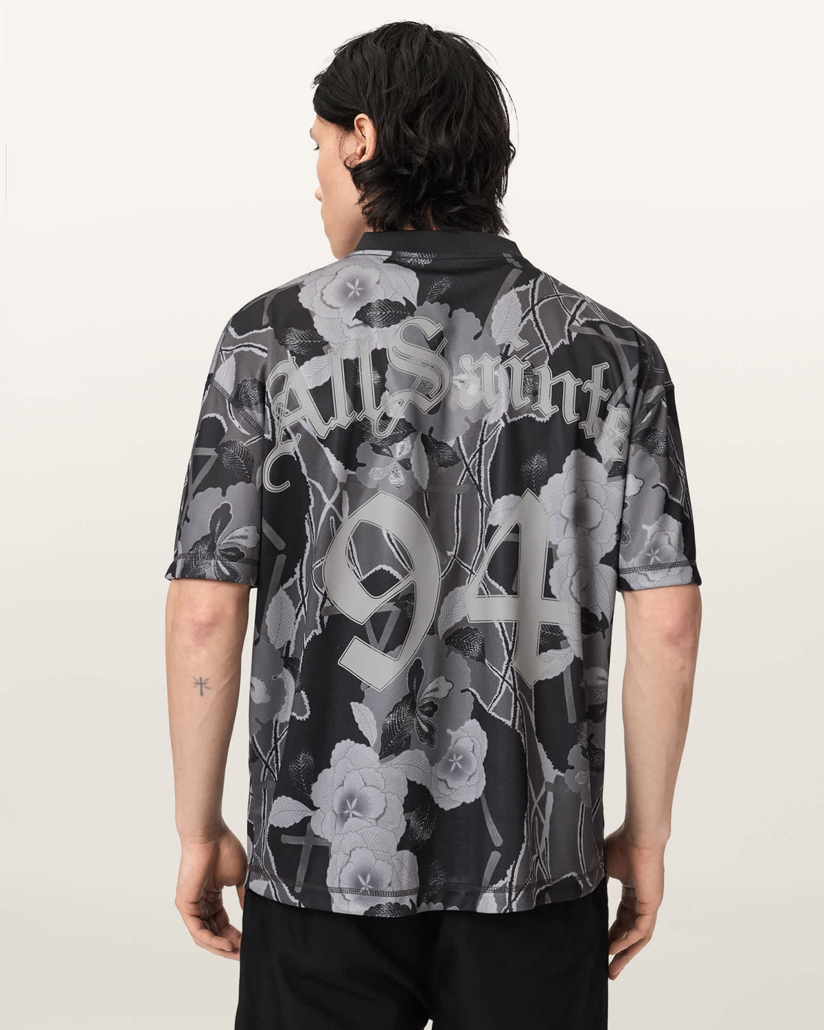 Puerto Oversized Short Sleeve Football Shirt Jet Black