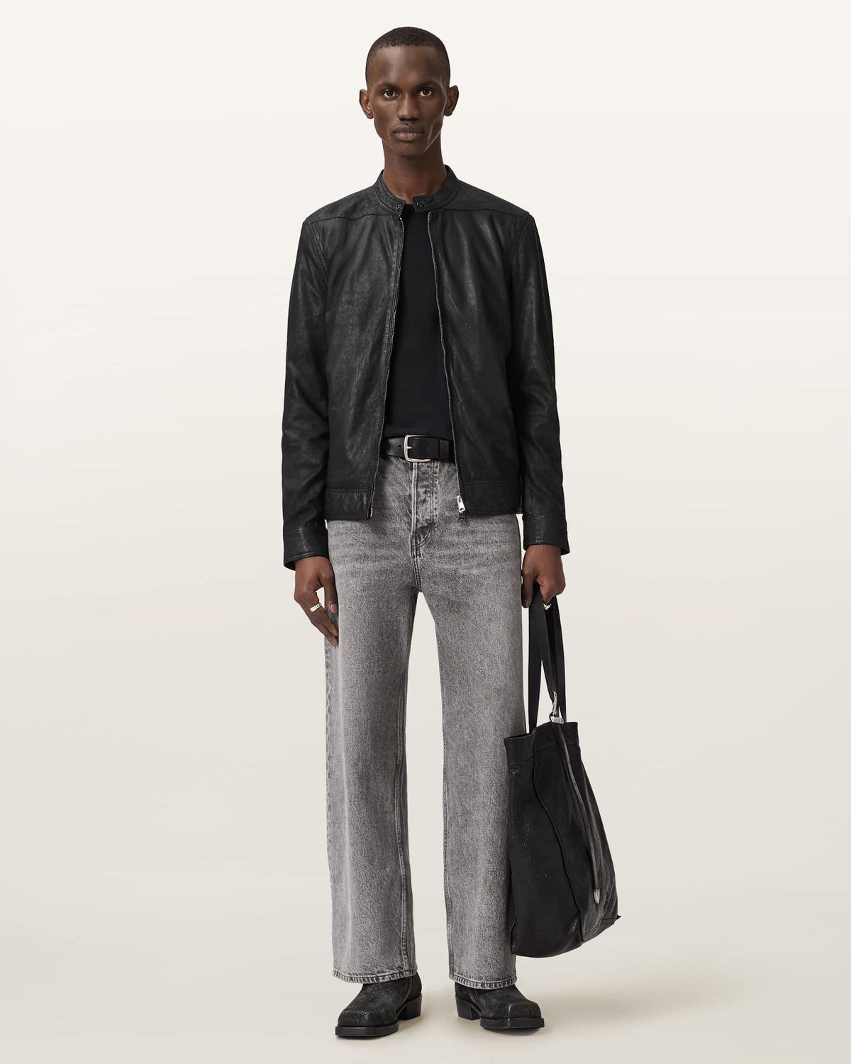 Colt Slim Fit Leather Jacket Black