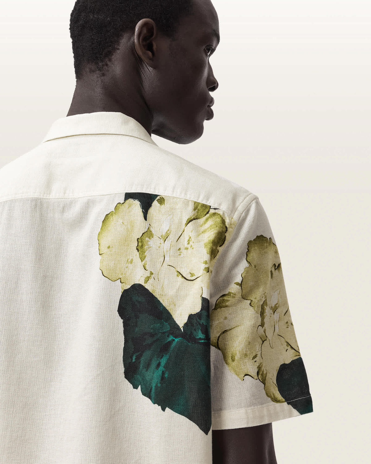 Nouvelle Short Sleeve Linen Blend Shirt Ecru