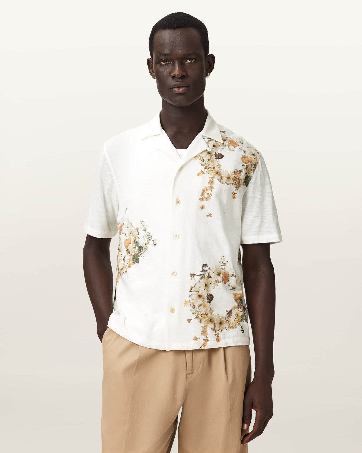Fleur Oversized Short Sleeve Shirt Ecru