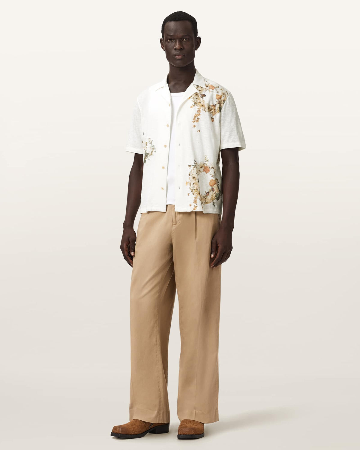 Fleur Oversized Short Sleeve Shirt Ecru