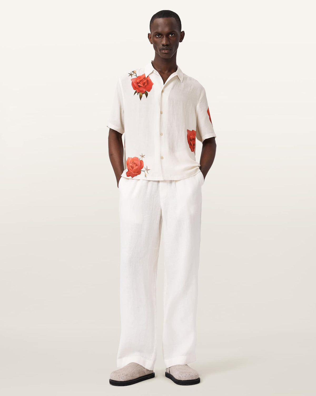 Fleur Fazed Boxy Short Sleeve Shirt Ecru