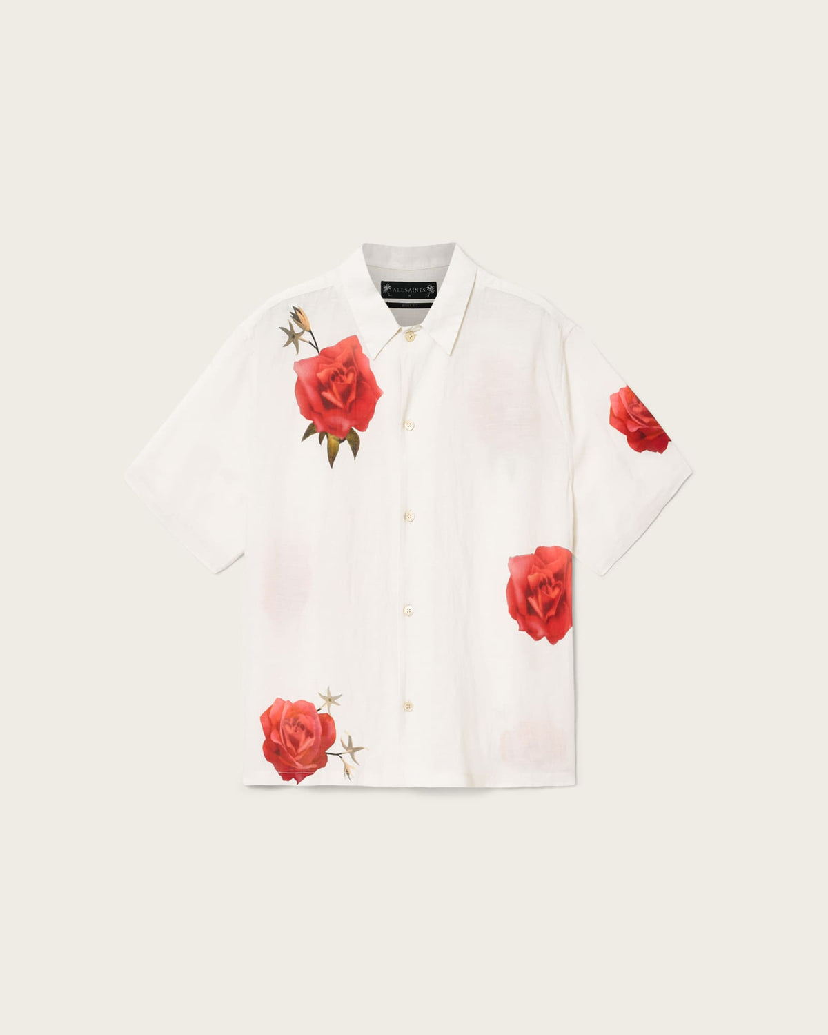 Fleur Fazed Boxy Short Sleeve Shirt Ecru