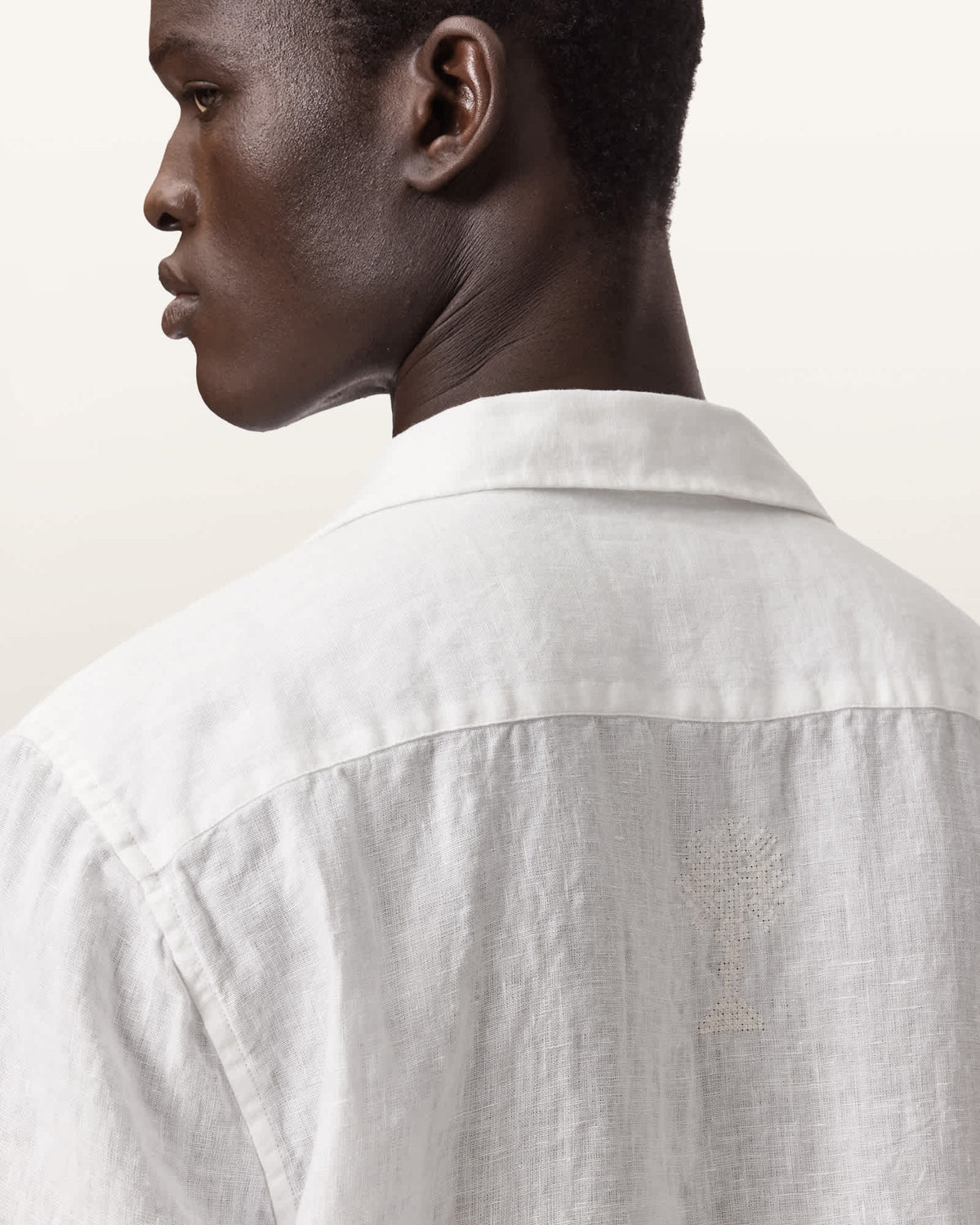Sepal Short Sleeve Boxy Linen Shirt White