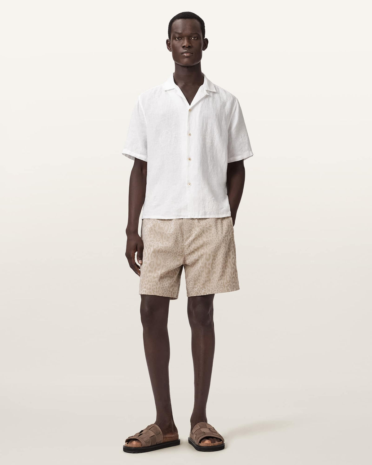 Sepal Short Sleeve Boxy Linen Shirt White