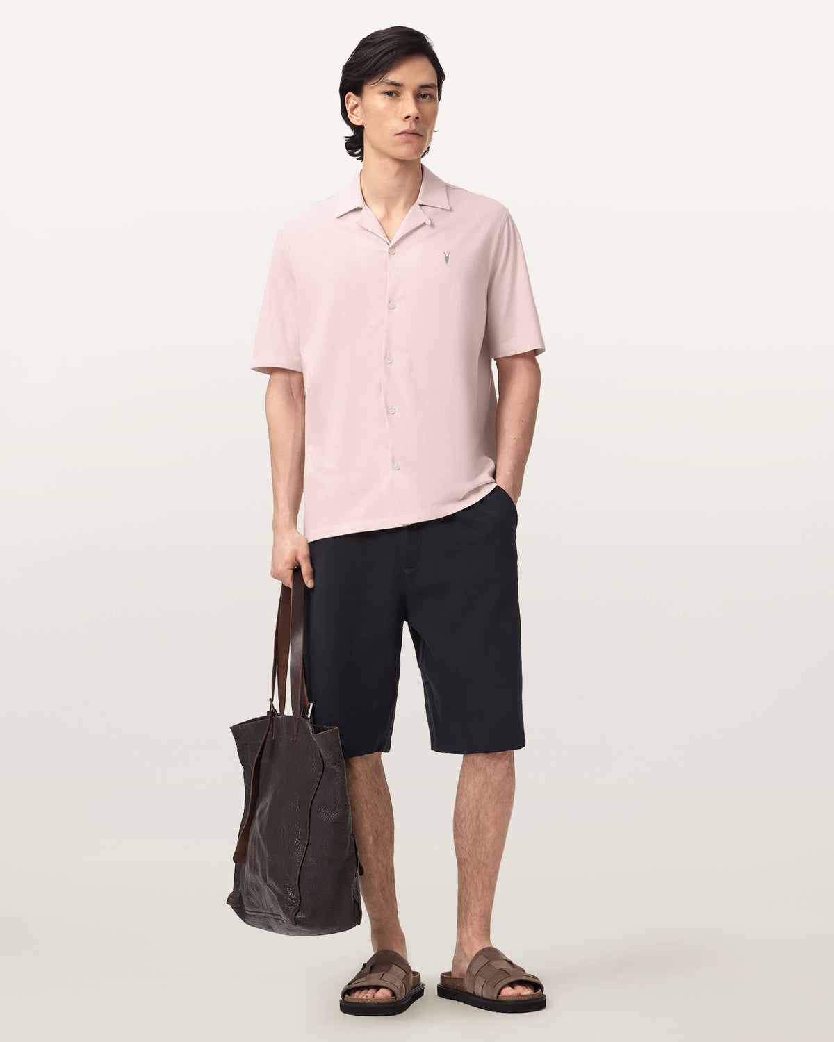 Hudson Relaxed Fit Short Sleeve Ramskull Shirt SEASHELL PINK