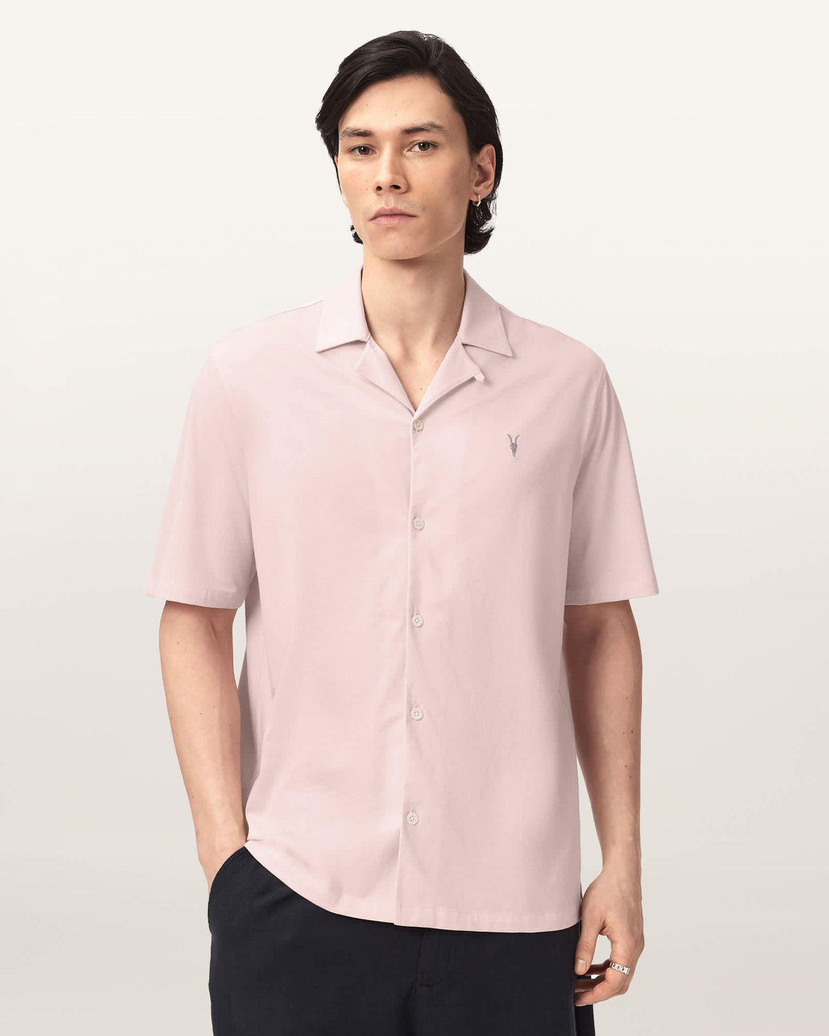 Hudson Relaxed Fit Short Sleeve Ramskull Shirt SEASHELL PINK
