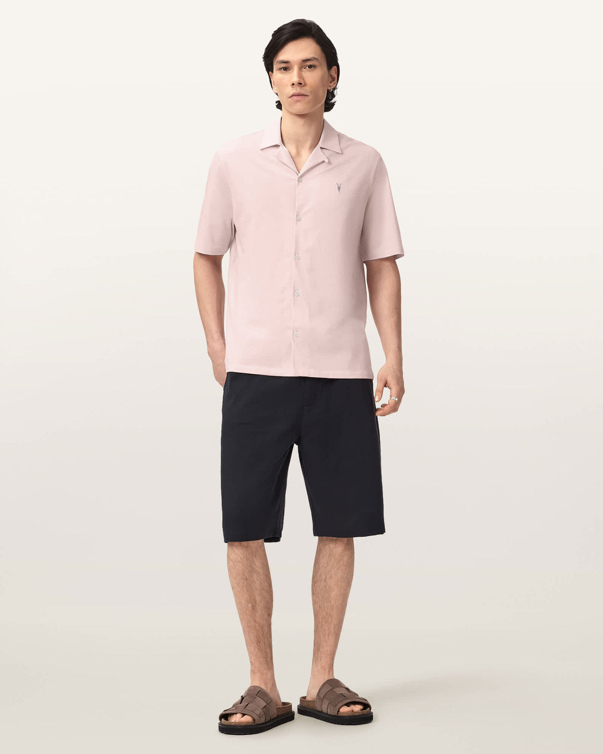 Hudson Relaxed Fit Short Sleeve Ramskull Shirt SEASHELL PINK