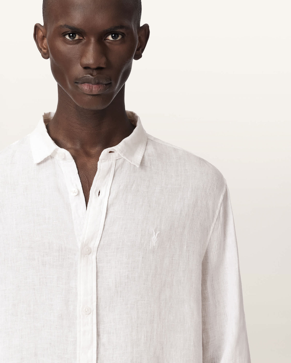 Loom Long Sleeve Linen Shirt White