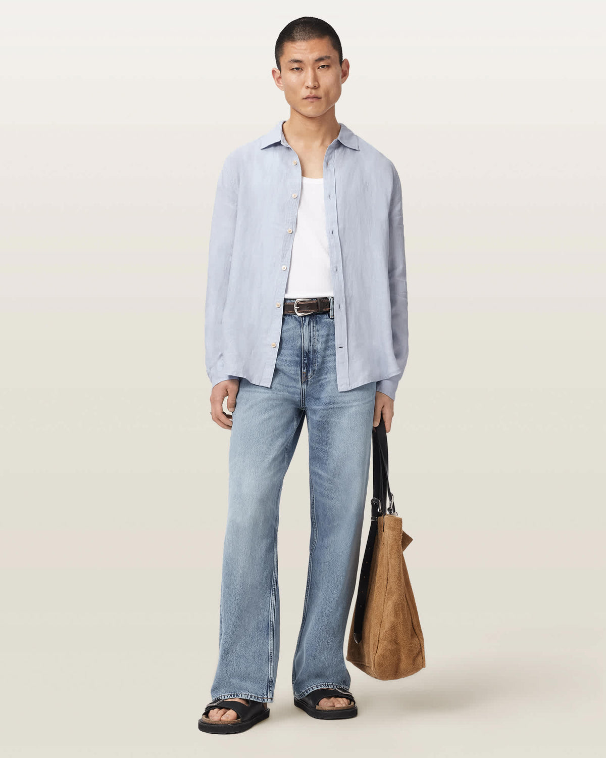 Loom Long Sleeve Linen Shirt VILLA BLUE
