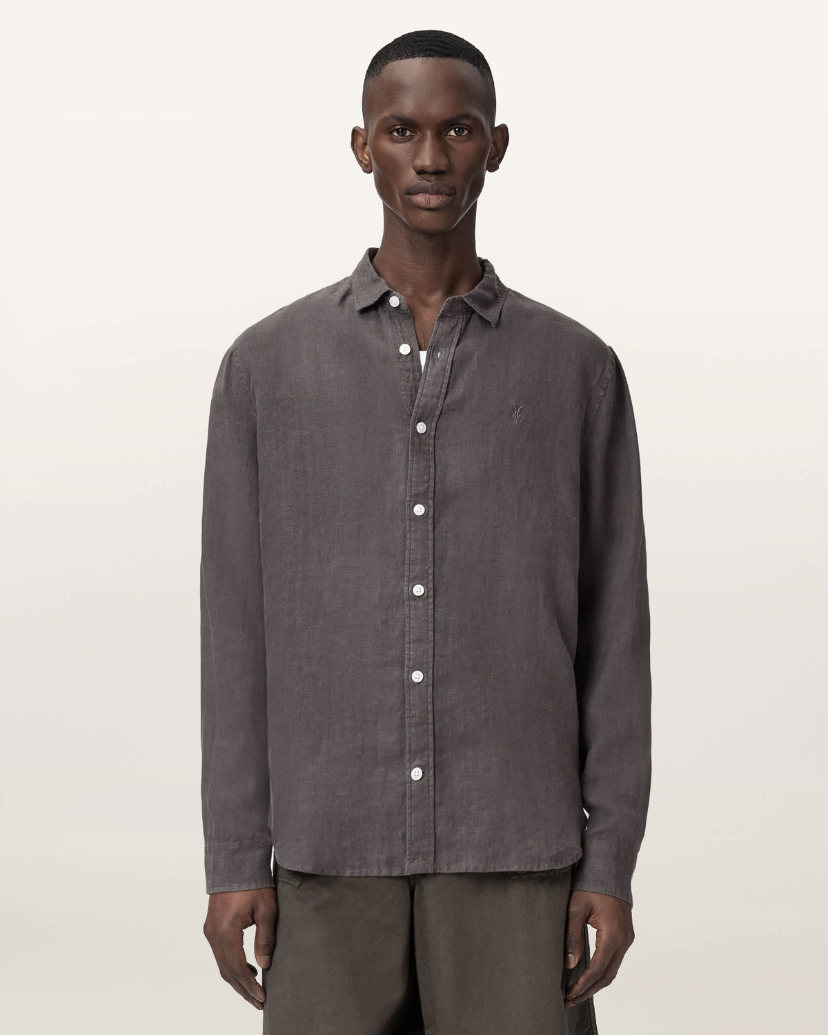 Loom Long Sleeve Linen Shirt HERON GREY