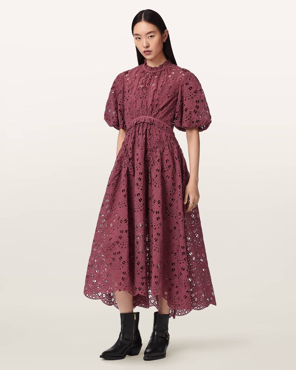Odette Broiderie Anglais Maxi Dress RASPBERRY PINK