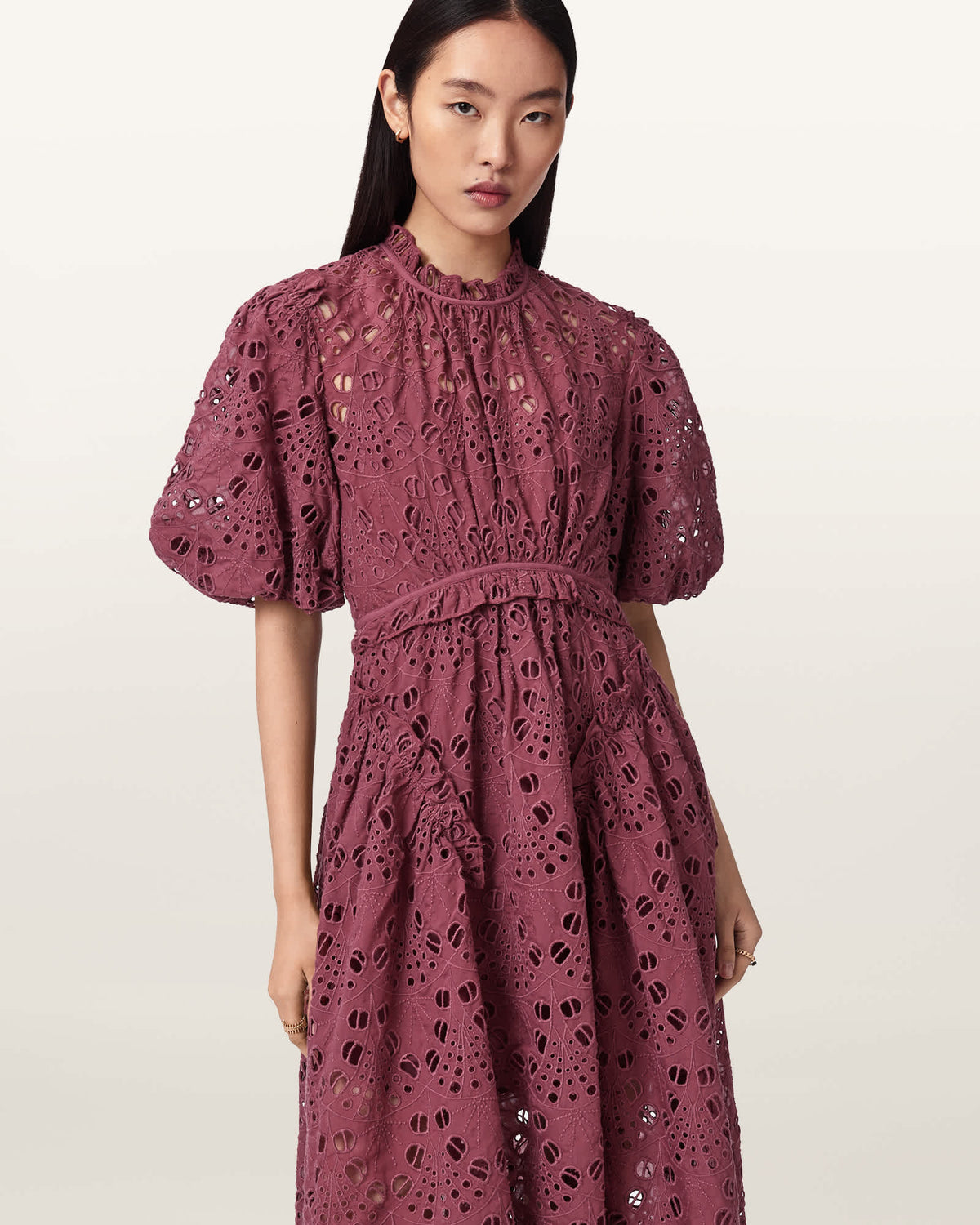 Odette Broiderie Anglais Maxi Dress RASPBERRY PINK