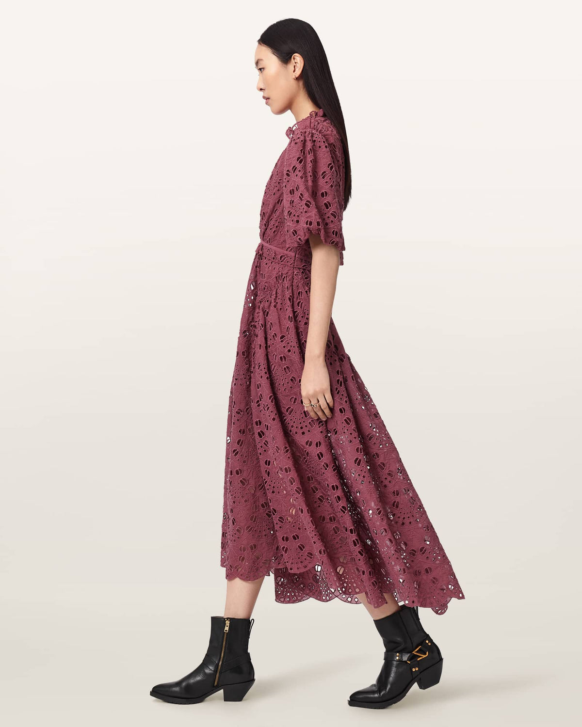 Odette Broiderie Anglais Maxi Dress RASPBERRY PINK