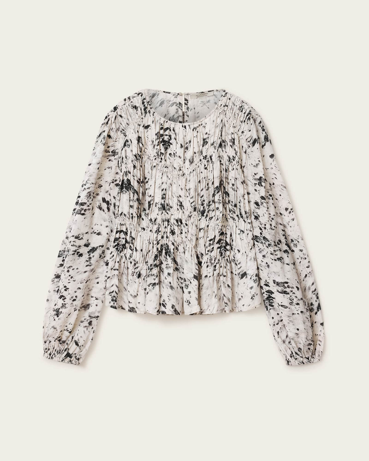 Melani Round Neck Gathered Top CANTER ECRU WHITE