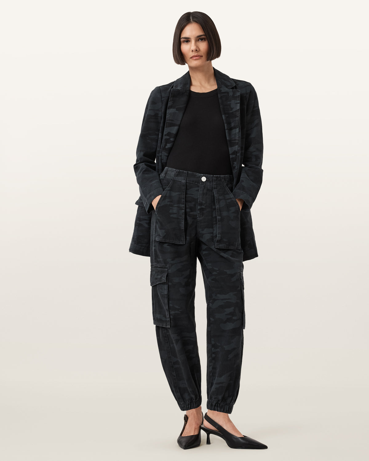 Freda Camouflage Denim Cargo Trousers
