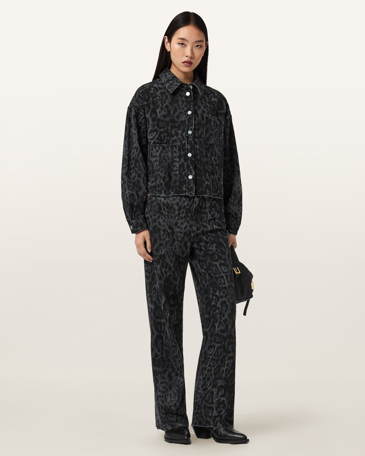 Blake Wide Leg Leopard Print Jeans