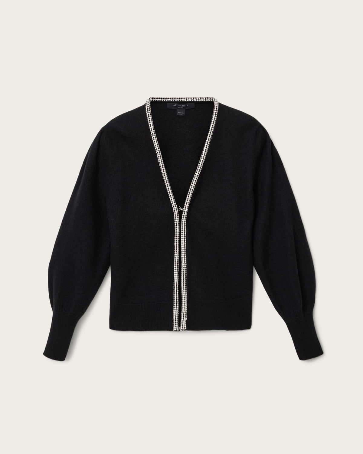 Odell Embellished Wool Cardigan Black