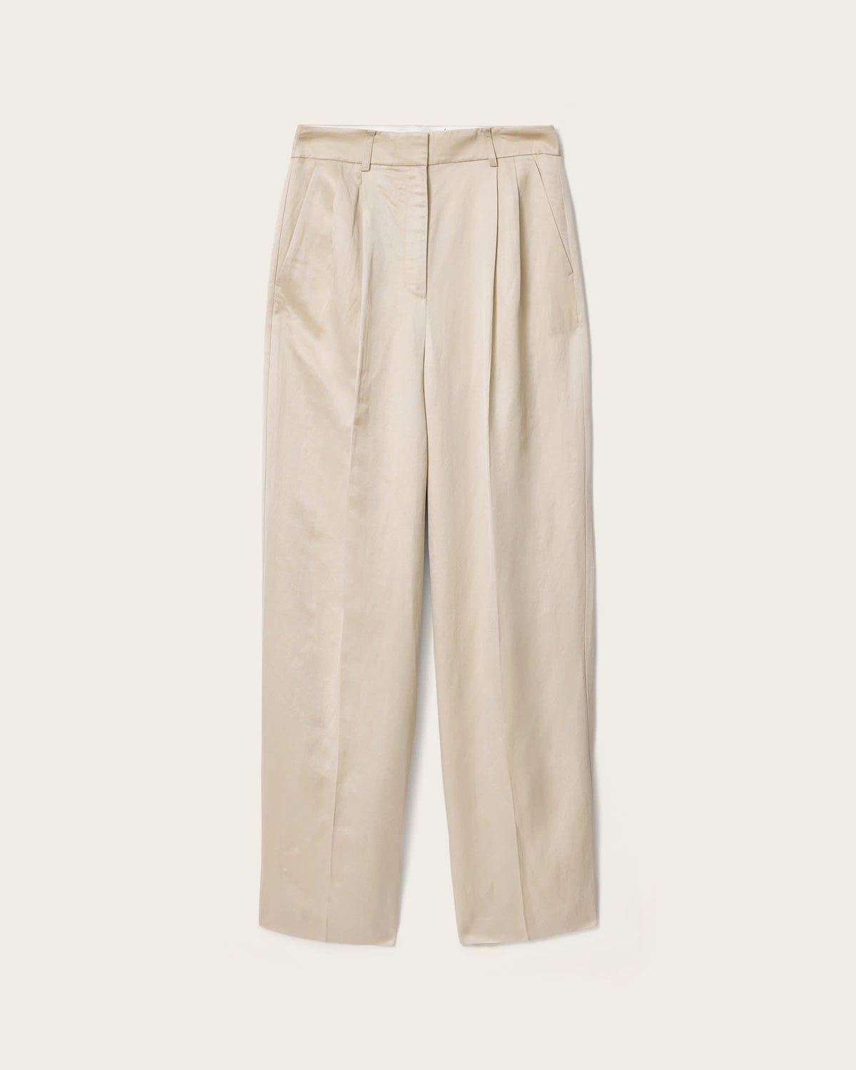 Helena Tailored Wide Leg Linen Blend Trousers Stone