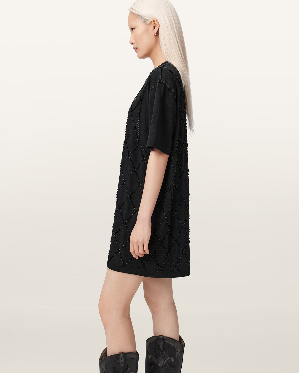 Darcey Relaxed Fit Mini T-Shirt Dress Washed Black