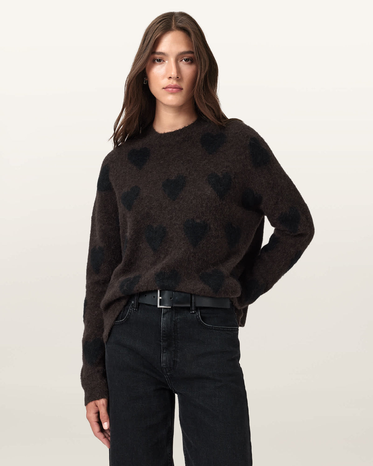 Amora Jacquard Brushed Jumper OXBLOOD RED/BLACK