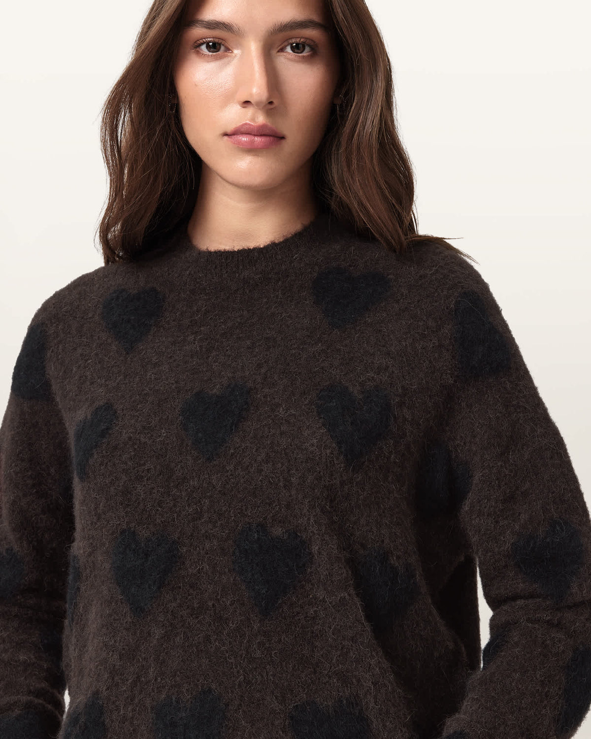 Amora Jacquard Brushed Jumper OXBLOOD RED/BLACK