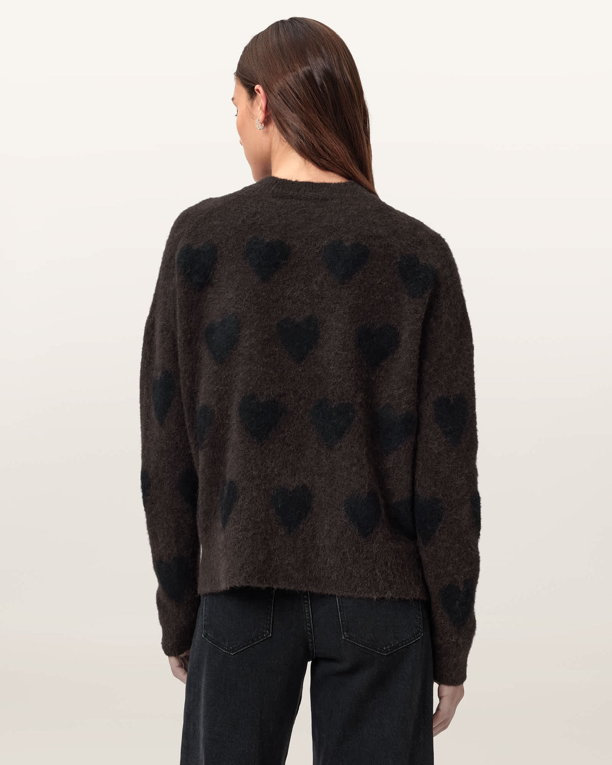 Amora Jacquard Brushed Jumper OXBLOOD RED/BLACK