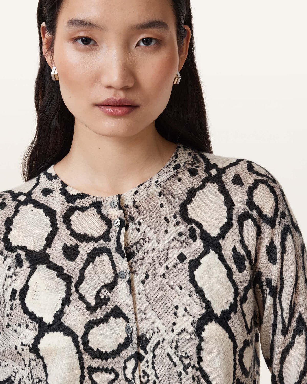 Anouk Slim Fit Merino Wool Cardigan FLOW ECRU WHITE