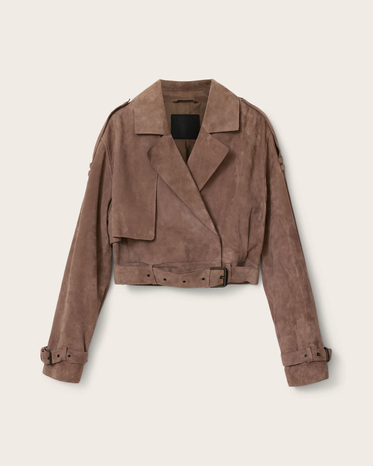 Ophelia Cropped Suede Jacket MOLE BROWN