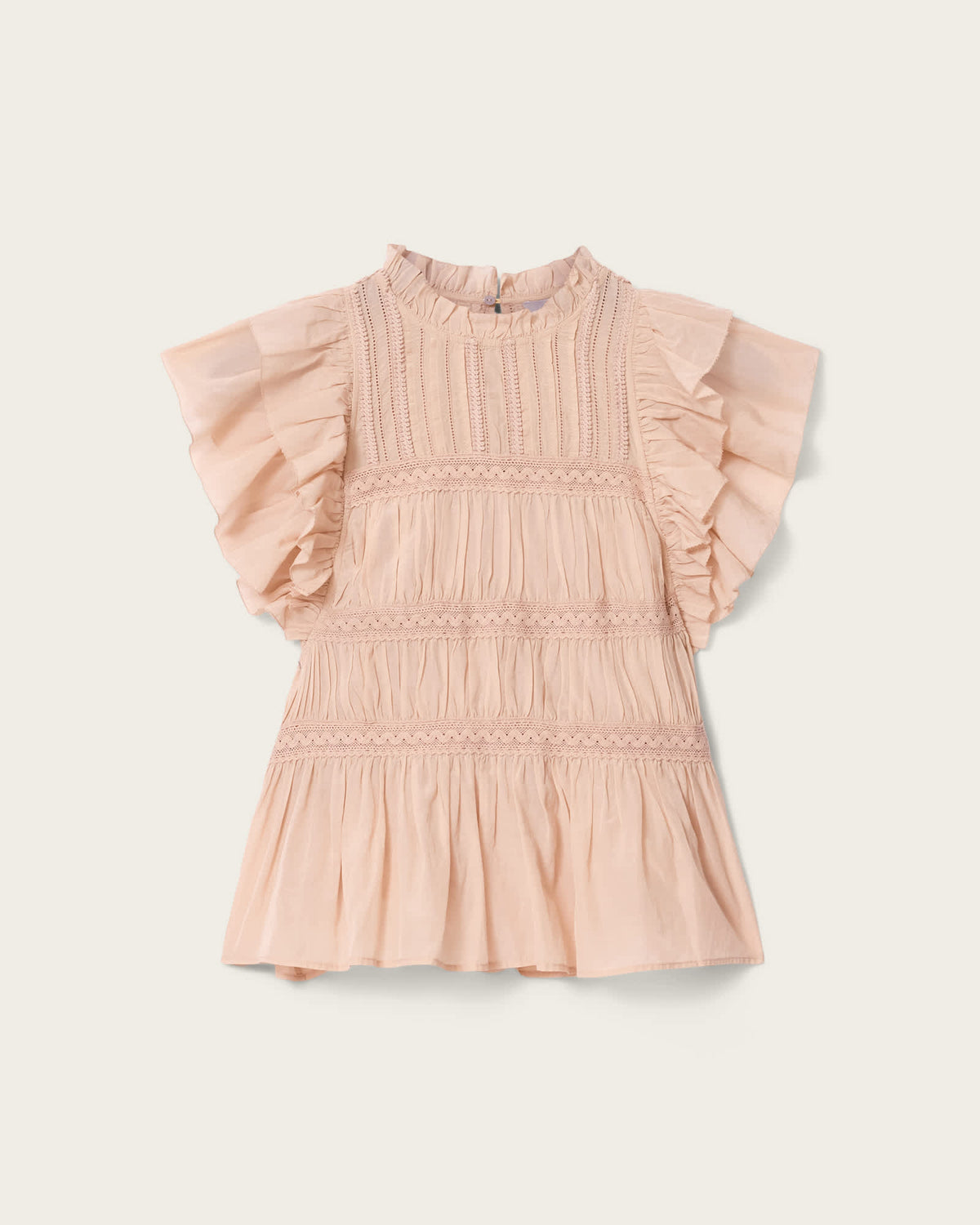 Harriet Short Sleeve Ruched Relaxed Fit Top PLASTER PINK