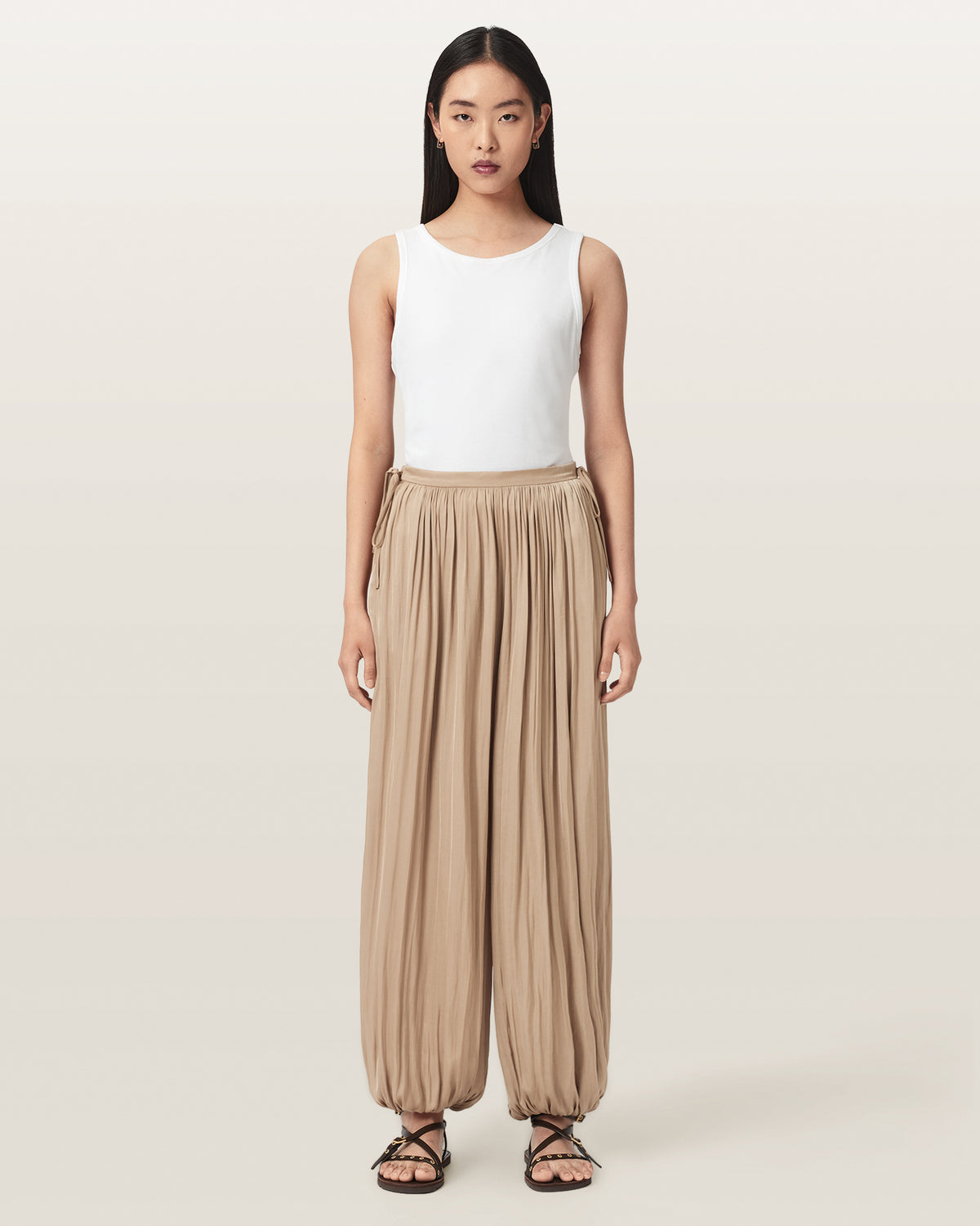 Eshe Loose Fit Satin Trousers