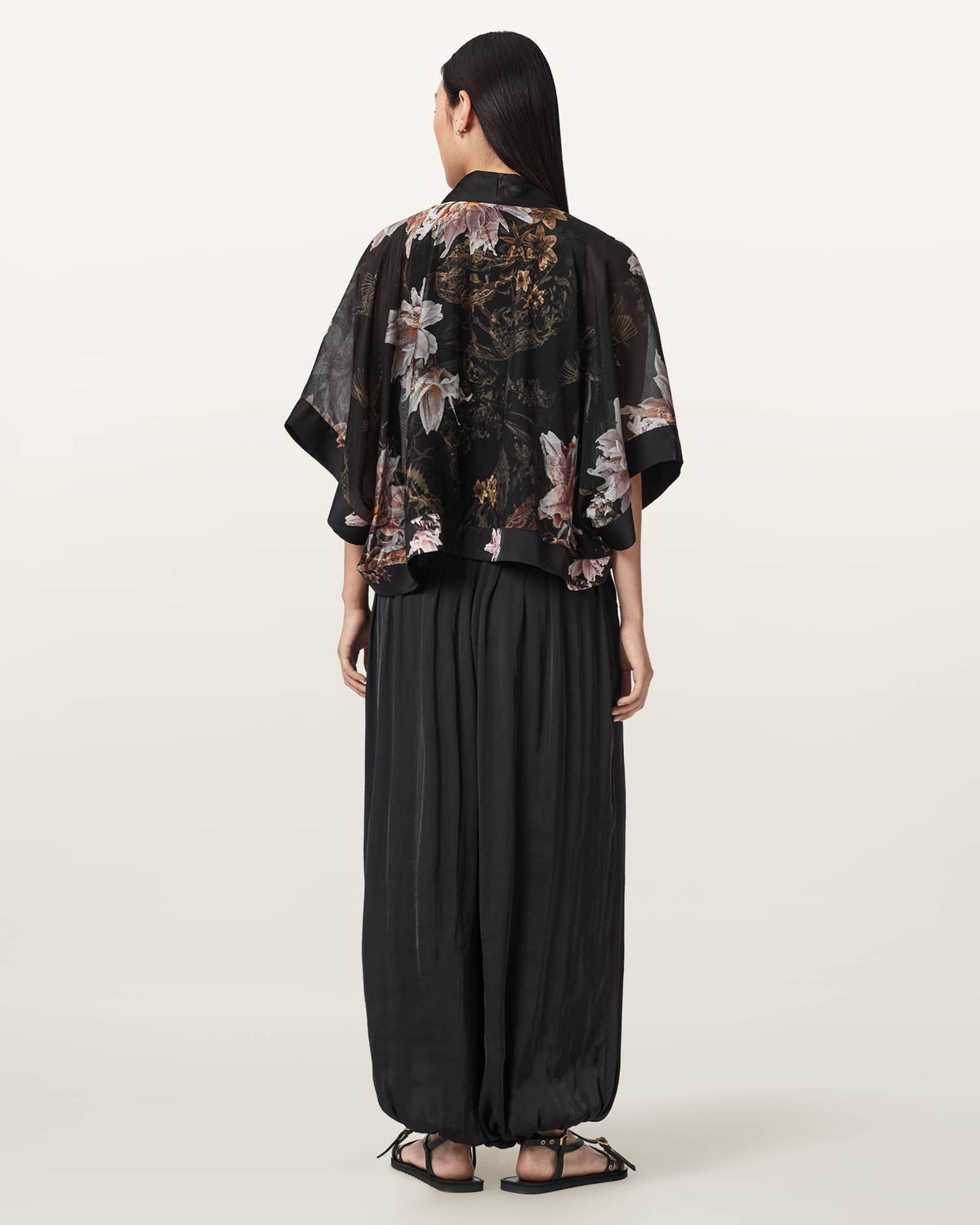 Eshe Loose Fit Satin Trousers Black