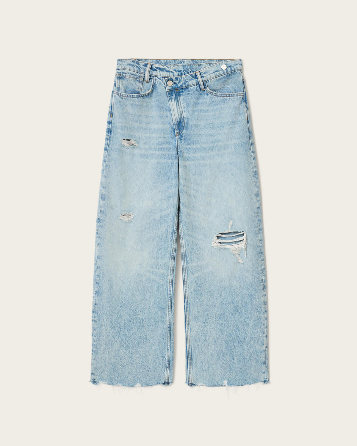 Aki Mid Rise Crossover Jeans DESTROY LIGHT BLUE