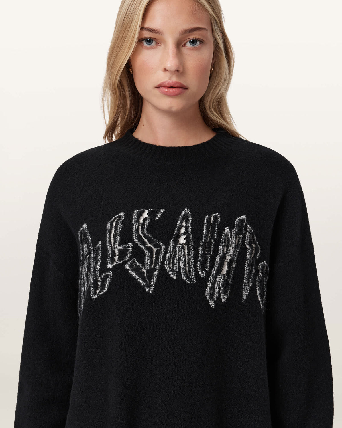 Zinc Jacquard Graphic Jumper BLACK/CHALK WHITE