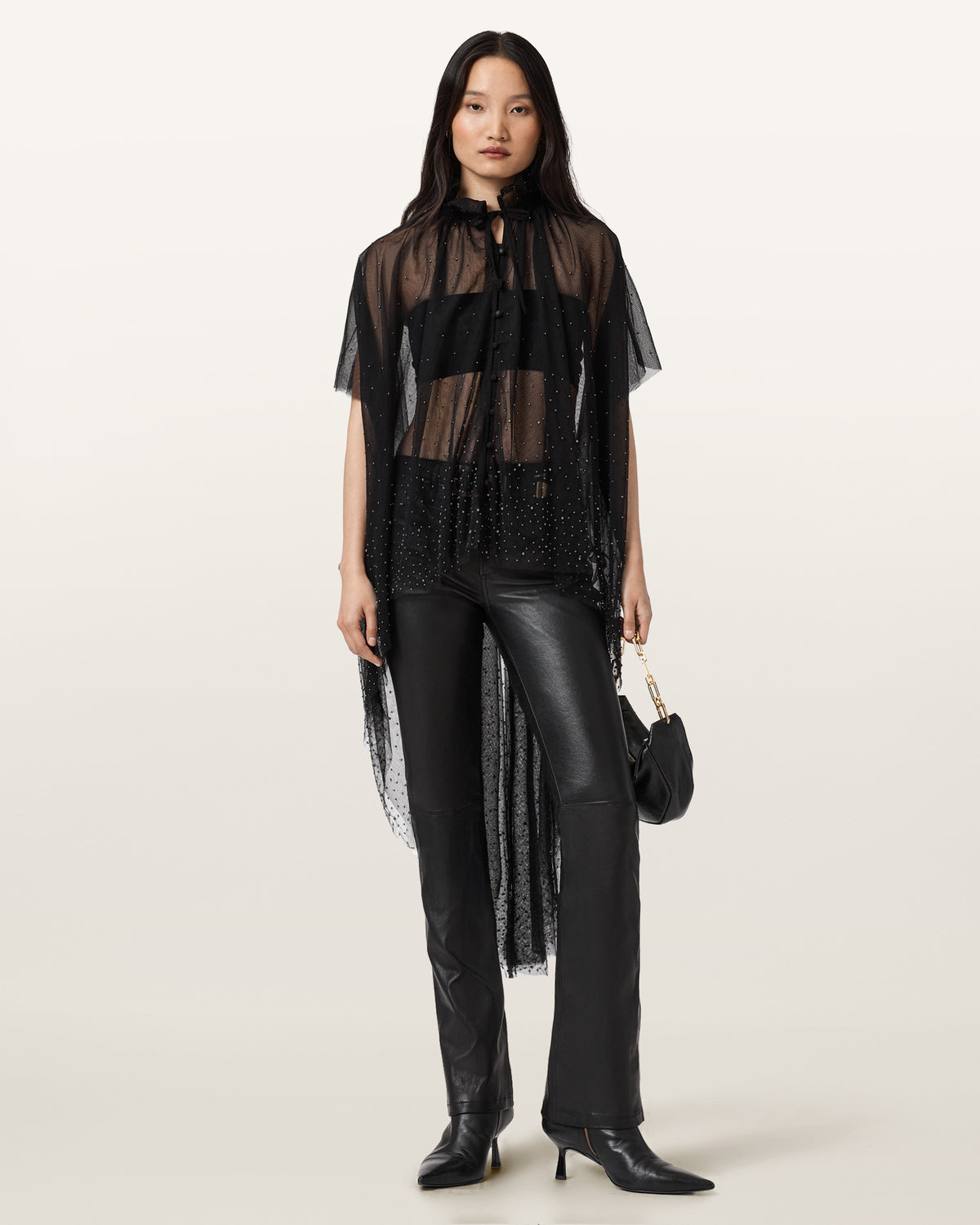Haldan Leather Bootcut Trousers