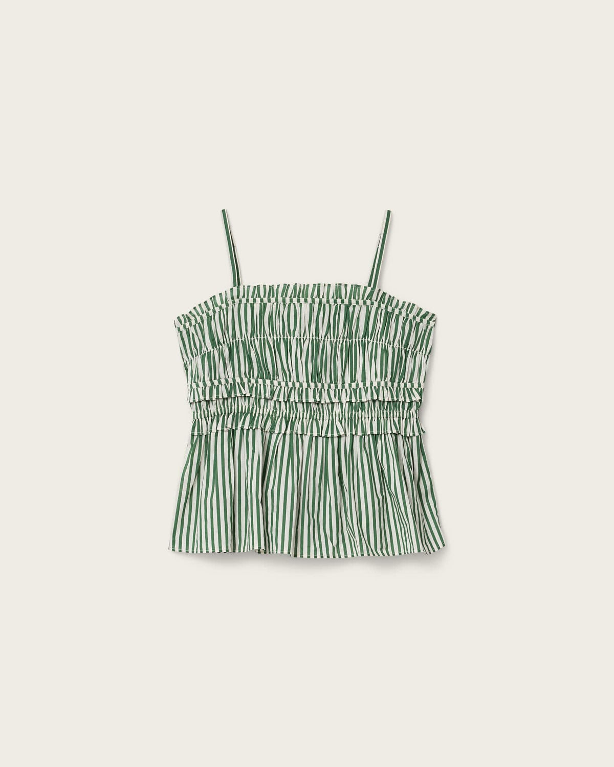 Kali Striped Cotton Cami Top APPLE GREEN/WHITE